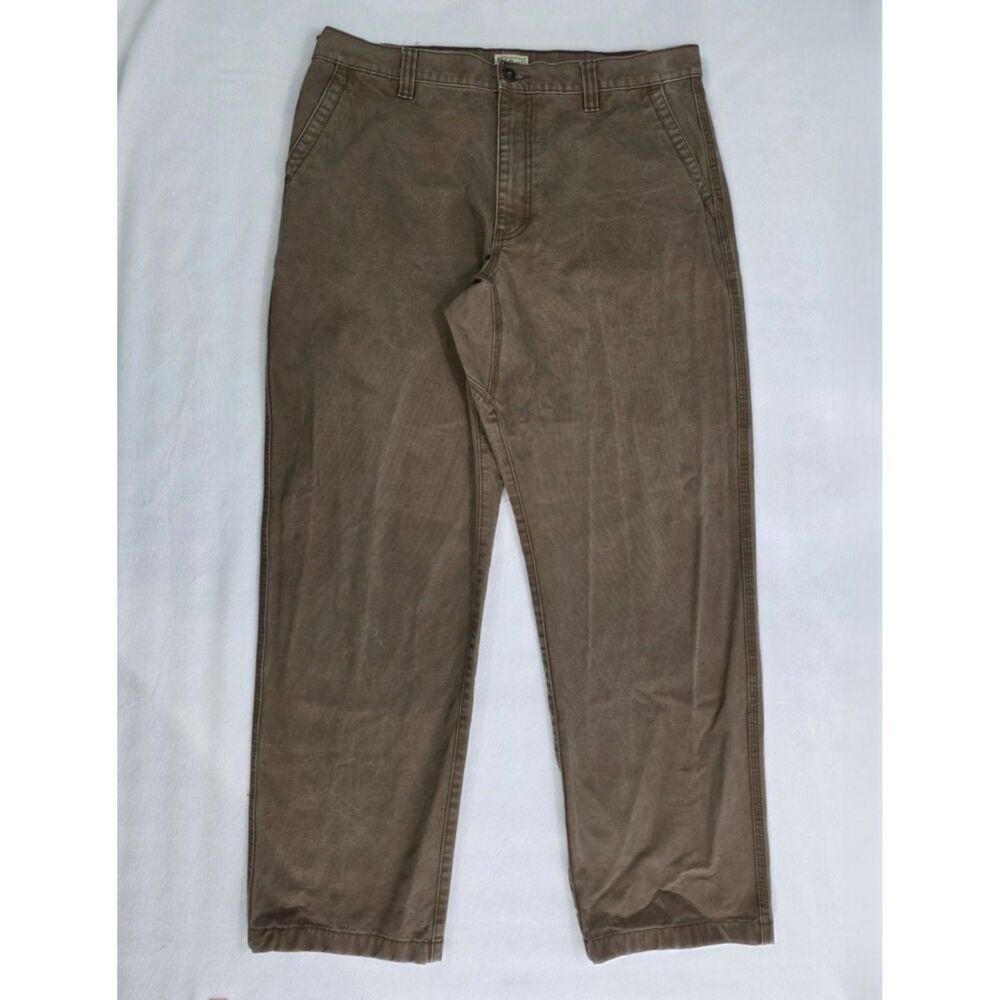 LL Bean Mens Brown Heavyweight Cotton Canvas‎ Field Work Pants 40x34